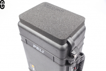 Studio Case including pimpOrganizer (pimpDivider partition system and Notebook lid divider) installed in Peli 1510 Case